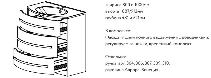 Тумба венеция 80 астра форм