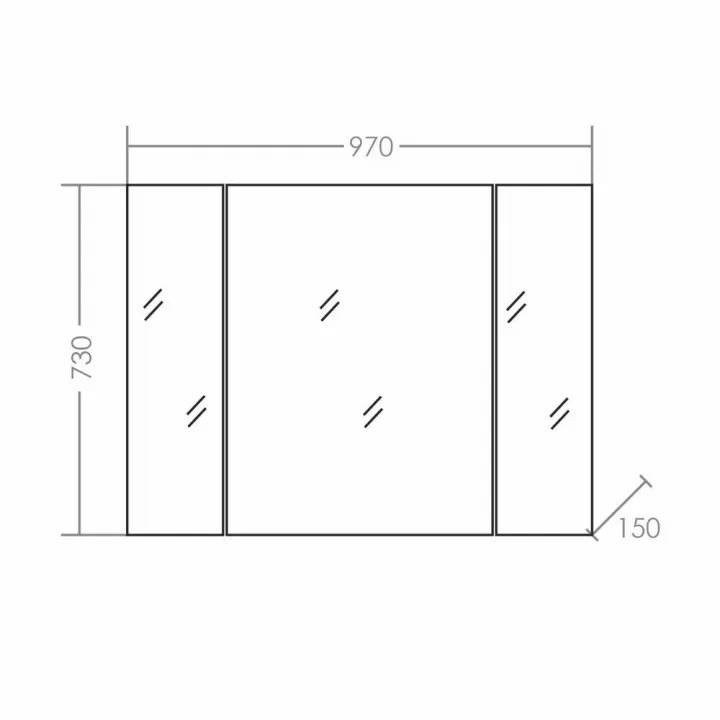 Зеркальный шкаф санта стандарт 100 трельяж фацет