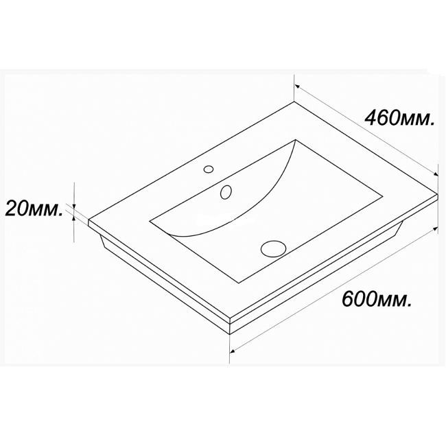 Раковина квадро 60 размеры